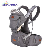 SUNVENO Ergonomic Baby Carrier Infant Baby Hipseat Carrier Front Facing Ergonomic Kangaroo Baby Wrap Sling for Baby Travel 0-36M